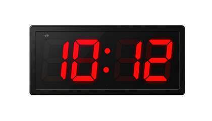 Red digital clock displays 1002, centered against stark black background, showcasing electronic timekeeping