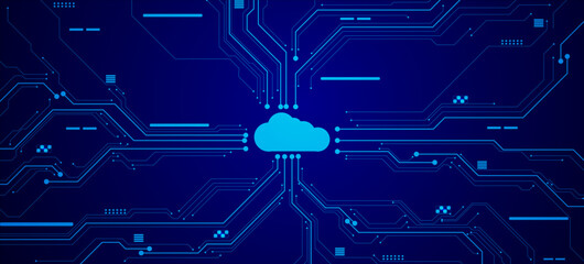 Futuristic Cloud Technology Board Vector