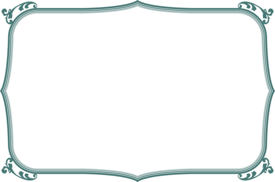 Simple Elegant Curved Green Line Florish Frame Vector Border. 11