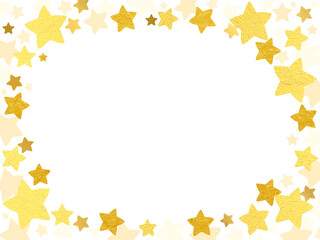 金色の星のフレームイラスト