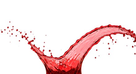 Chinese New year, Red Liquid Splash Isolated on White Background, Macro Shot with