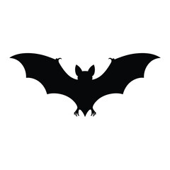 Bat flying with wings spread wide Vector, Silhouette, Illustration