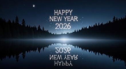 Happy New Year 2026 Scenic Reflection Celebration