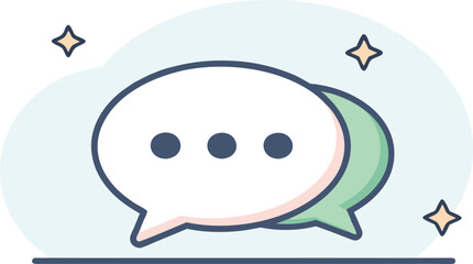 Dynamic chat bubbles convey communication and connection with modern, playful design elements and vibrant energy