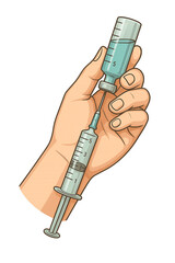 hand holding syringe