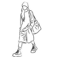 Bag and Boots, Minimalist Fashion Line Art
​
