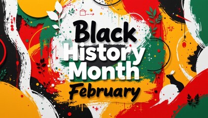 A vibrant and abstract paper artwork that celebrates Black History Month in February