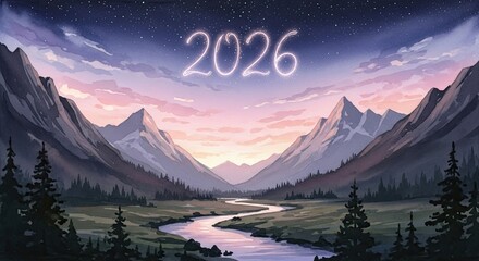 New Year's Eve Mountains Landscape Sky Fireworks 2026