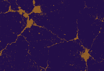 Dark purple background with scattered irregular brown textured shapes and fine speckles creating a distressed abstract pattern