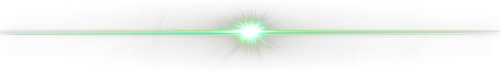 Green lens flare beam effect on transparent background
