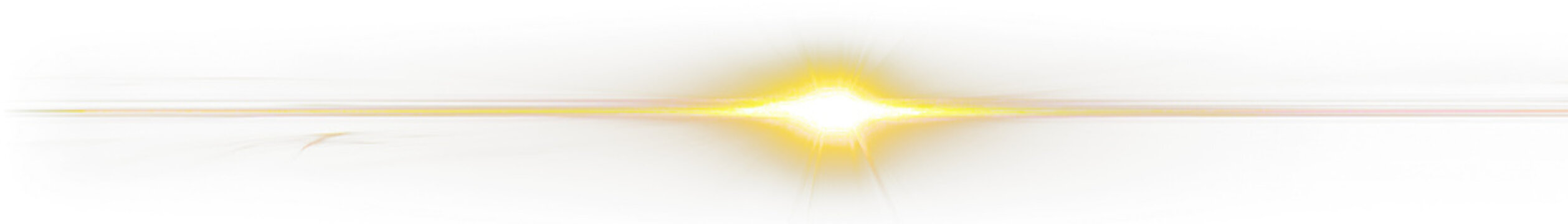 Anamorphic lens flare overlay isolated on transparent background
