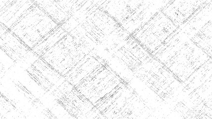 Fototapeta premium Black and white distressed textured background with diagonal intersecting lines and scattered dots abstract