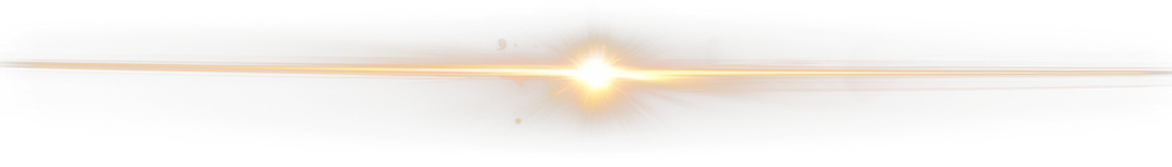 Golden horizontal lens flare effect
