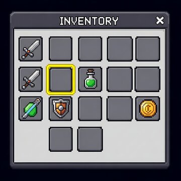 Exciting inventory screen for retro RPG game design