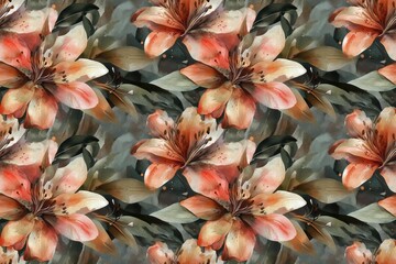 Fototapeta premium Elegant Watercolor Floral Pattern Design