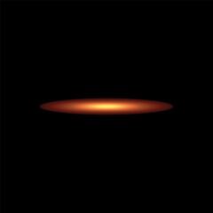 A glowing orange elliptical shape against a, suggesting light or energy emission
