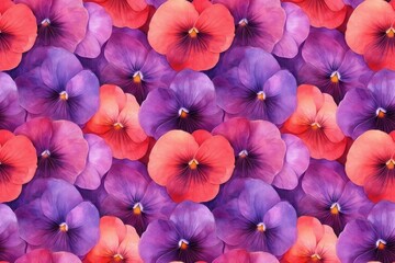 Vibrant Watercolor Pansies Floral Pattern Design