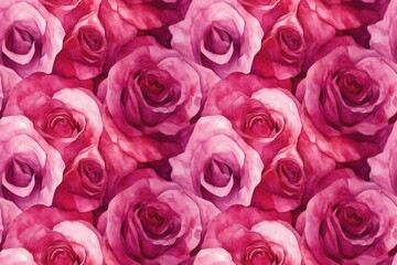 Vibrant Roses Watercolor Pattern Design