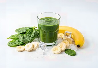 Fresh green smoothie with natural ingredients