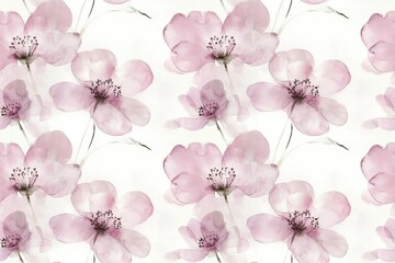 Delicate Pink Blossoms Watercolor Pattern