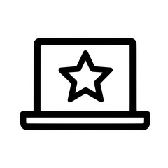 star icon vector illustration in Laptop