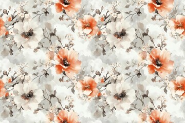 Delicate Floral Watercolor Pattern Design