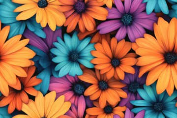 A Vibrant Display of Colorful Flowers in a Blooming Garden, Capturing Nature's Beauty