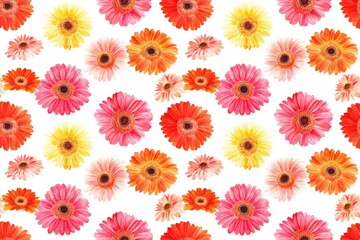Bright Watercolor Gerbera Flowers Pattern