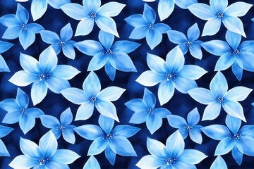 Blue Floral Pattern on Dark Background