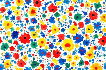 Vibrant Floral Pattern with a Splash of Color Celebrating Nature's Beauty and Diversity