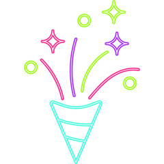 Confetti Neon Icon