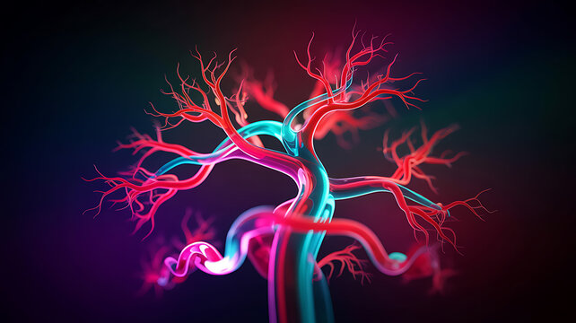 Vascular system arteries veins human body detailed anatomy