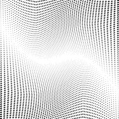 Wavy gradient halftone dots pattern texture background
