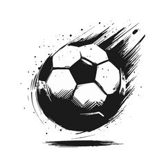 Vector Grunge Soccer Ball with Motion Trail Effect