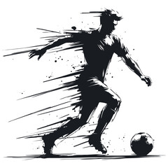 Vector Illustration of Soccer Player Dribbling