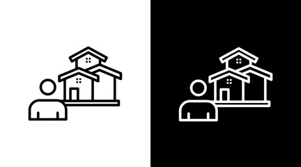 Realtor  White Icon Set Design