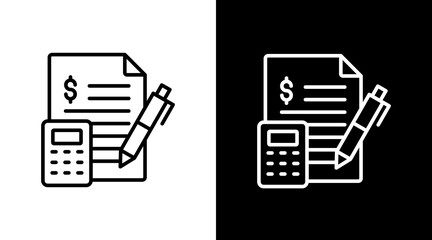 Accounting  White Icon Set Design