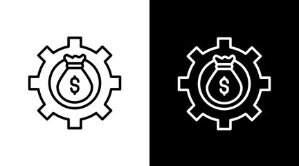 Money Management  White Icon Set Design