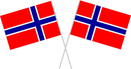 Norway Map with National Flag Design Vector