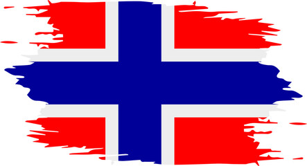 Norway Map with National Flag Design Vector