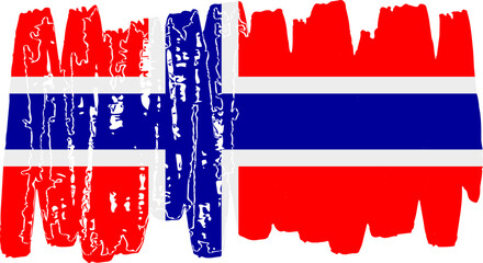 Norway Map with National Flag Design Vector