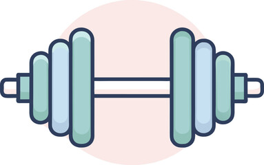 Achieve fitness goals with this vibrant, stylized dumbbell icon symbolizing strength, health, and active living for your wellness projects.