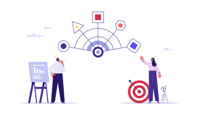 Concept of range of options, choosing between different features, selection of alternatives, business team choose options list to make decision