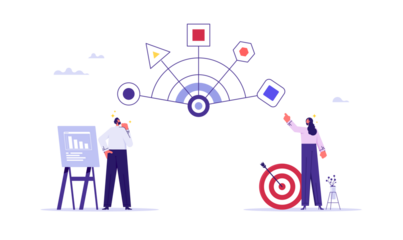 Concept of range of options, choosing between different features, selection of alternatives, business team choose options list to make decision