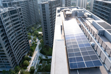 solar panel on roof top of apartment