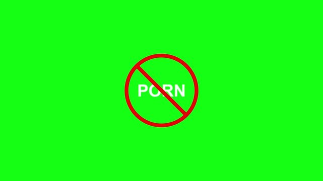 No Porn Prohibited sign of Porn Adult Contents Warning Sign with Mobile Phone Vector, 18 Plus Mature Contents Explicit contents Symbol No porn Shadow style icon. 4K Video Motion Graphic