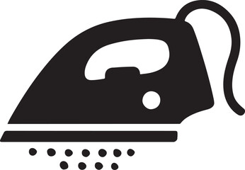  Electric iron with steam holes icon representing ironing, laundry, and home appliance design concept.