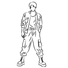 Cargo Style: Minimalist Line Art Illustration
​