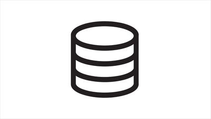 Flat design icon representing a server and database with a clean modern aesthetic for digital applications
