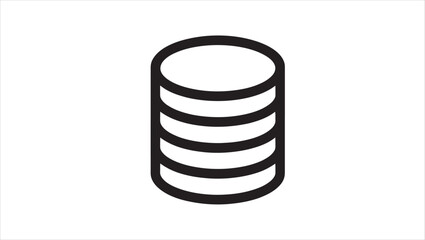 Modern database icon set with various data storage and connection elements